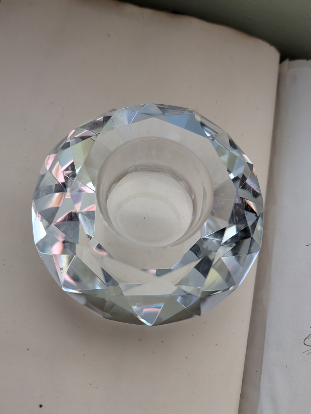 Crystal Faceted Tealight Holder - Clear